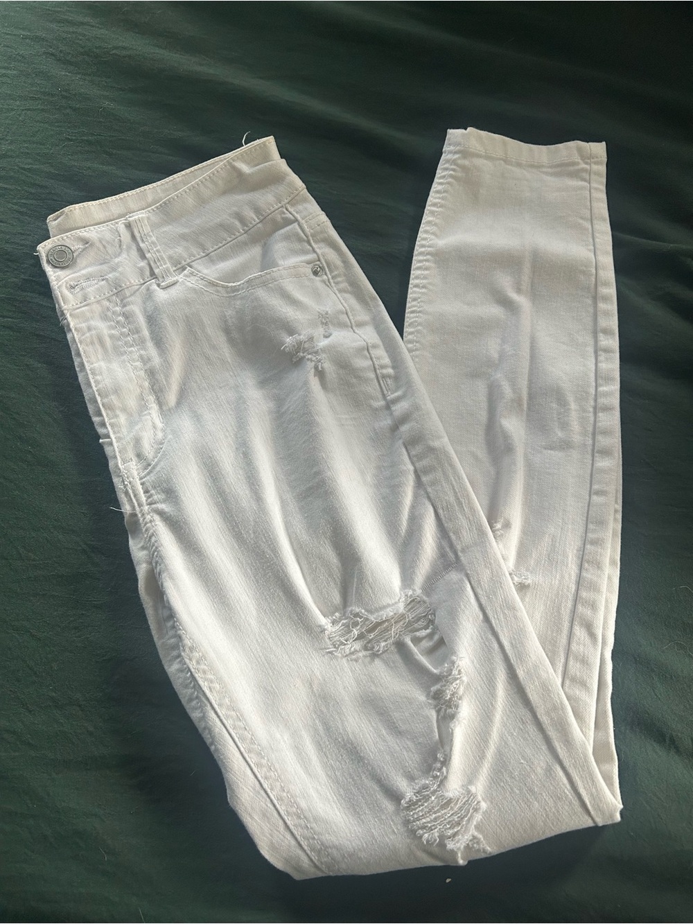 Vanilla Star White Ripped Skinny Jeans
